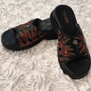 Harley-Davidson Flame Platform Sandals